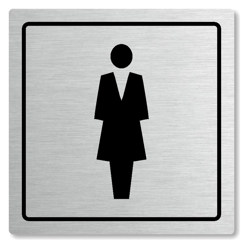 WC ženy, 80x80mm, stříbrná, Arizona